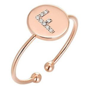 14K Gold Plated Initial F Letter Stackable Rings for Women | Fashion Rings